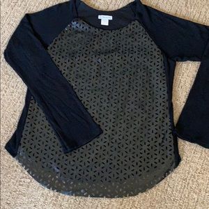 Women’s Pleather & Ribbed Knit top
